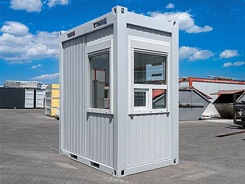 Kleiner Portiercontainer in lichtgrauer Farbe als Container zum Kaufen.